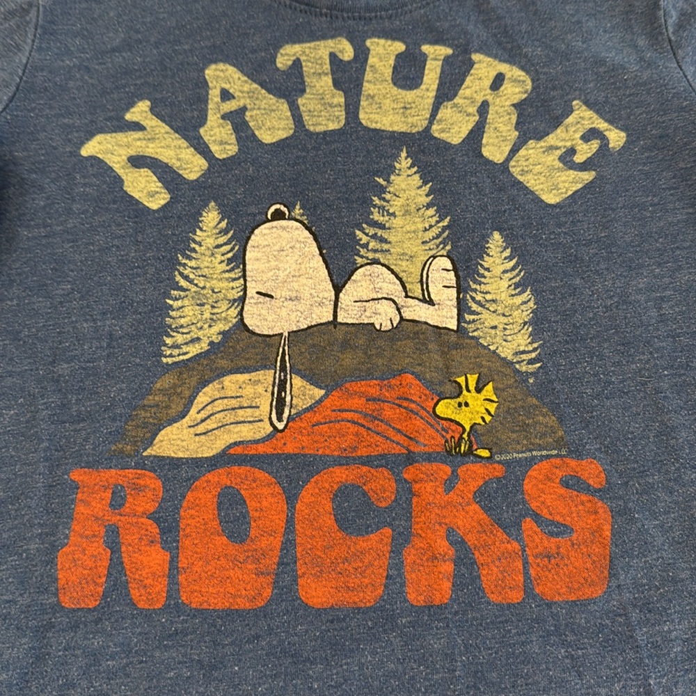 Snoopy Blue Nature Rocks Short Sleeve Tee - Picture 3 of 13